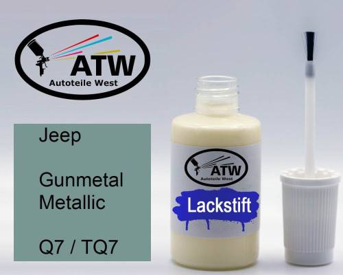 Jeep, Gunmetal Metallic, Q7 / TQ7: 20ml Lackstift, von ATW Autoteile West.